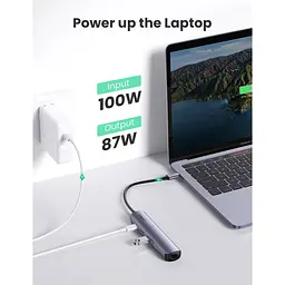 Концентратор Ugreen USB3.0 Type-C to HDMI 4K30Hz/USB 3.0x2/RJ45/PD CM418 (10919) - мініатюра 5