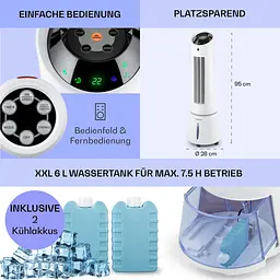 Повітроохолоджувач Klarstein Skyscraper Ice 4-in-1 (10028303)  - мініатюра 6