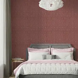 3D панель Sticker Wall самоклеюча цегла баклажан-кава 700х770х7мм 018-7 SW-00000045 - мініатюра 5