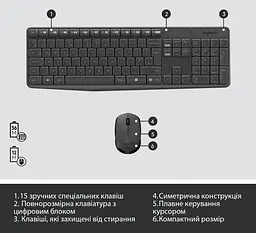 Комплект бездротовий Logitech MK235 UA (920-007931) - мініатюра 6