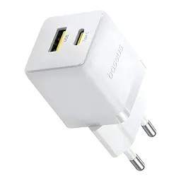 Зарядний пристрій Baseus 1xUSB-C 20 Вт + 1xUSB білий + кабель USB-C — USB-C 60 Вт 1.0 м (P10111608213-01) - мініатюра 3