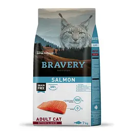 Сухий корм для стерилізованих котів Bravery Salmon Adult Cat Sterilized з лососем 7 кг