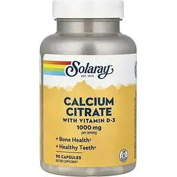 Амінокислота Calcium Citrate with Vitamin D3, 90 капсул Solaray vit0004033 - мініатюра 2