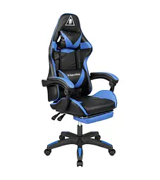 Крісло геймерське Kruger & Matz GX-150 з підставкою для ніг Black/Blue - мініатюра 5
