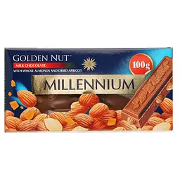 Уцінка. Шоколад Millennium Golden Nut молочний з мигдалем та курагою 100 г (876018)