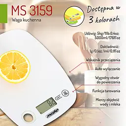 Кухонні ваги електронні Mesko MS 3159y - мініатюра 4