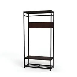 Вішалка модульна підлогова Ferrum-decor Треліс 15 180x90x38 чорний ДСП Венге 16мм (FRD-105521)