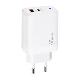 Зарядное устройство для XoKo 1xUSB-C PD65W + 1xUSB QC3.0 GaN white (XK-QC-620)