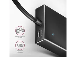 Мультипортовий адаптер AXAGON SuperSpeed Flat USB-A Black (HUE-F7A) - мініатюра 3
