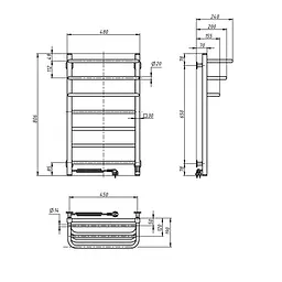 Електрична рушникосушка Navin Fortis 480x800 Sensor ліва біла 12-228153-3680, Білий, Ліве, Електронний - мініатюра 5