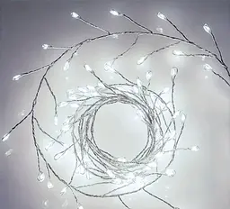 Новорічна LED - гірлянда мішура Xmas «Краплі» 30 м 900 LED, Біла, 220В, з пультом ДК - мініатюра 4
