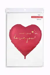 Фольгована кулька Foil Balloon "LOVE.LOVE LOVE YOU" 160 см (63") 1 шт наповнення повітрям або гелієм для тематичних вечірок - мініатюра 2