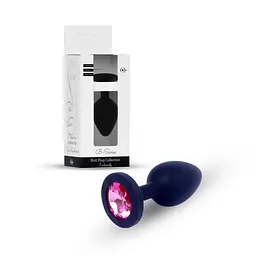 Анальна пробка - Jewellery Silicone Black Plug M Pink