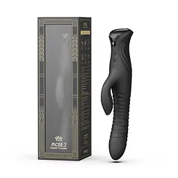 Смарт пульсатор-кролик з вібрацією Zalo Mose 2 Obsidian Black, підігрів до 42 °C, кристал Swarovski - мініатюра 12