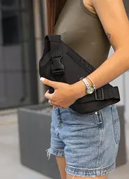 Жіноча сумка на пояс бананка Sambag Tirso Max чорний тканевий 38 × 17 × 6 см (80341065) - мініатюра 6