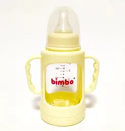 Пляшечка скляна 99396 Bimbo, 120мл, 1шт у коробці (6900067438416) Жовтий