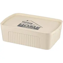 Ящик для зберігання Ardesto 45.5 x 31 x 14 см з кришкою 13 л бежевий (ARHC2513B)