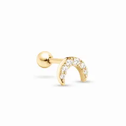 Сережка для хеліксу з жовтого золота Luna Spark (з40107) - мініатюра 1