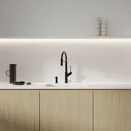 Змішувач для кухні з гнучким виливом Omnires Vita black (VI6350BLBL) чорний - мініатюра 4