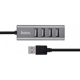 USB-Хаб USB-хаб HOCO HB1 4USB Line machine Tarnish (6957531038139) - мініатюра 3