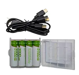 Акумуляторні батарейки AA USB Type-C Li-ion 1,5 В, 4 шт. у комплекті та зарядний кабель - мініатюра 2