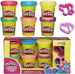 Набір пластиліну Hasbro Play-Doh Блискуча колекція, 6 баночок (A5417) - мініатюра 3