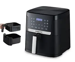 Аерофритюрниця аерогриль безмасляна Sokany SK-10004 8.5 л електрична сенсорна 1800 Вт - мініатюра 3