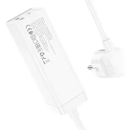 Мережевий подовжувач Hoco AC9A Talent PD30W (1C2A with 1 socket) Desktop Charger White - мініатюра 5