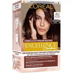 Стойкая крем-краска для волос L'Oreal Paris Excellence Crème Universal Nudes 4U Универсальный каштановый 192 мл