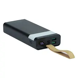Портативний акумулятор XO PR129 20000 mAh з лампою та дисплеєм чорний - мініатюра 2