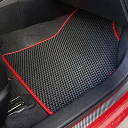 Килимки у салон EVA для Toyota Corolla Е160 / E170 2013-2018 з підп'ятником Чорні-Коричневий кант 5 шт - мініатюра 3