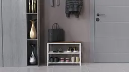 Банкетка універсальна Ferrum-decor Слайм 45x63x26 білий ДСП Дуб Сонома Трюфель 16мм (FRD-104078) - мініатюра 4