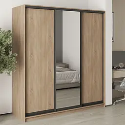 Шафа-купе тридверна MebelStar Комбо BG 2ДСП/Дзеркало 190x60x210 см Дуб сонома (MBS-9099)