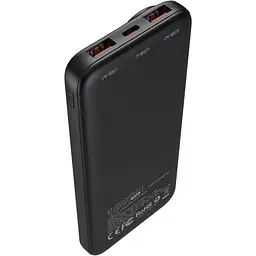 Універсальна мобільна батарея Choetech 10000mAh 22,5W PD 2xUSB-A, USB-C чорна - мініатюра 3