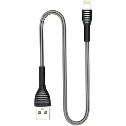 Кабель ColorWay USB - Apple Lightning Braided Cloth 3А 1м Grey - мініатюра 2