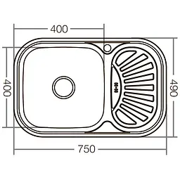 Мийка кухонна ZERIX Z7549-08-180D decor (ZX1607) - мініатюра 2