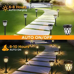 Садові сонячні світильники 6 Pack Solar Lights X15 6 шт. на сонячних батареях підсвічування газону - мініатюра 5