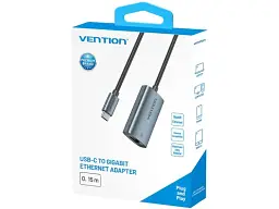 Мережева карта Vention USB Type-C to RJ-45 Gray (CFPHB) - мініатюра 7