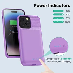 Чохол із зарядним для iPhone 14Plus/14Pro Max/13Pro Max, потужний портативний захисний чохол для зарядки ємністю 8600 мАг - мініатюра 3