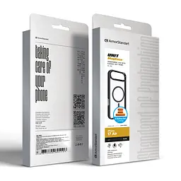 Чехол Apple iPhone 17 Air, Unit MagSafe, черный, прозрачный, магсейф, противоударный, магнитный, панель-накладка с поддержкой MagSafe, с поддержкой беспроводной зарядки, TPU+PC, защита всего корпуса, ударопрочный, ArmorStandart (ARM90582) - мініатюра 7