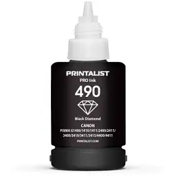 Чорнило Printalist Canon GI-490 для G1400/G2400/G3400 140г Black Pigm. (PL490BP) - мініатюра 2