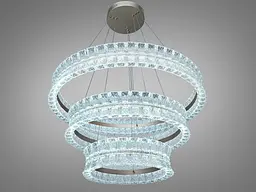 Підвісна LED-люстра Diasha MD3529/800+600+400CG для вітальні, зали та сходів, 122 W, пульт, 78 см, 15-25m2 - мініатюра 2