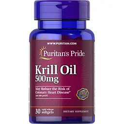 Жирні кислоти Krill Oil 500 mg, 30 капсул Puritan's Pride fit0012953 - мініатюра 1