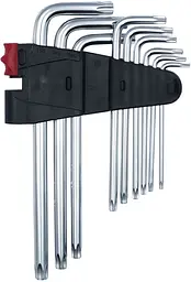 Набір Г-подібних ключів Haisser TORX T10-50 подовжених з отвором 9 шт. (102897) - мініатюра 2