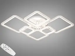 Люстра стельова LED Diasha A8160/6WH, 150W, 3200K-6000K, білий метал, акрил, сучасний стиль, з пультом, диммером