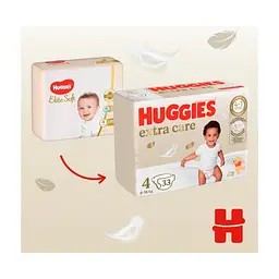Підгузки Huggies Extra Care Size Розмір 4 (8-16 кг) 76 шт (5029053583167) - мініатюра 5