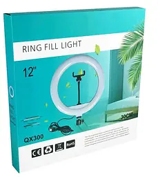 Лампа кільцева LED Ring Light 30 см зі штативом 210 см, тримачем телефона і регулюванням світла, 3 режими - мініатюра 6