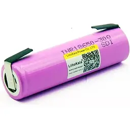 Акумулятор з контактами для паяння LiitoKala 30Q-N 18650 3000 mAh Рожевий