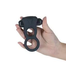 Ерекційне кільце Lux Active Triad Vibrating Dual Cock Ring подвійне з вібрацією пульт д/у - мініатюра 2