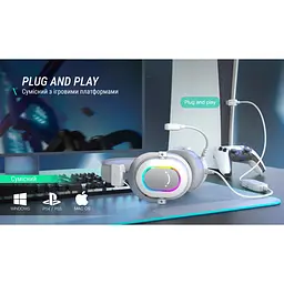 Наушники Fifine RGB белые (H6W) - миниатюра 7